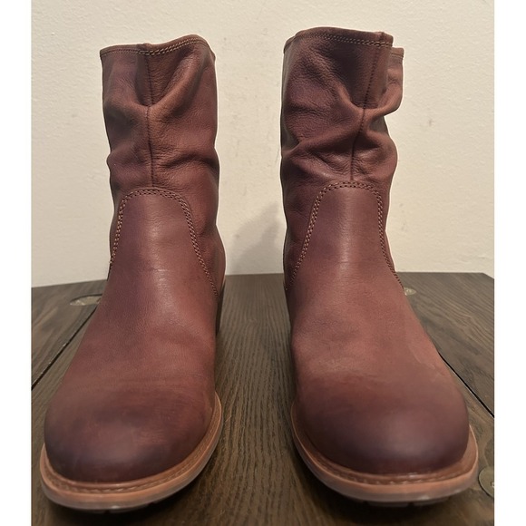 Timberland Southerlin Bay Mid-back Zip Slouch Boot Brown Leather Women's Size 11 - Picture 2 of 15